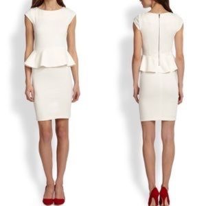 ALICE + OLIVIA Victoria Peplum White Dress Size 12
